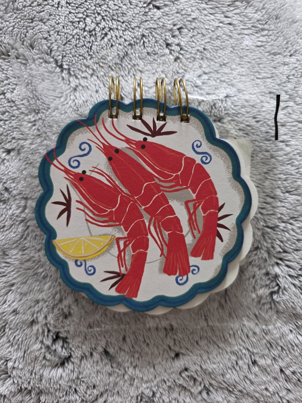 🍁 NWT| Anthropologie Scalloped Coastal Shrimp Die-Cut Mini Spiral Notepad